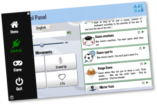 Control panel AskNao